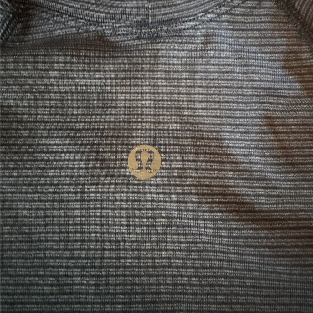 Lululemon Blue Swiftly Tech Cropped Short-Sleeve - Picture 2 of 4